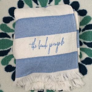 The Beach People new Turkish towel in blue stripe